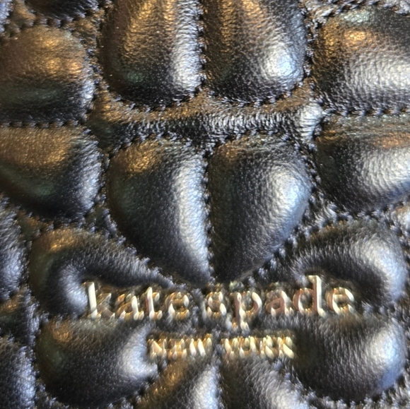 Kate Spade New York Quilted Leather Bloom Chain Strap Backpack Handbag in BLK - Picture 8 of 13